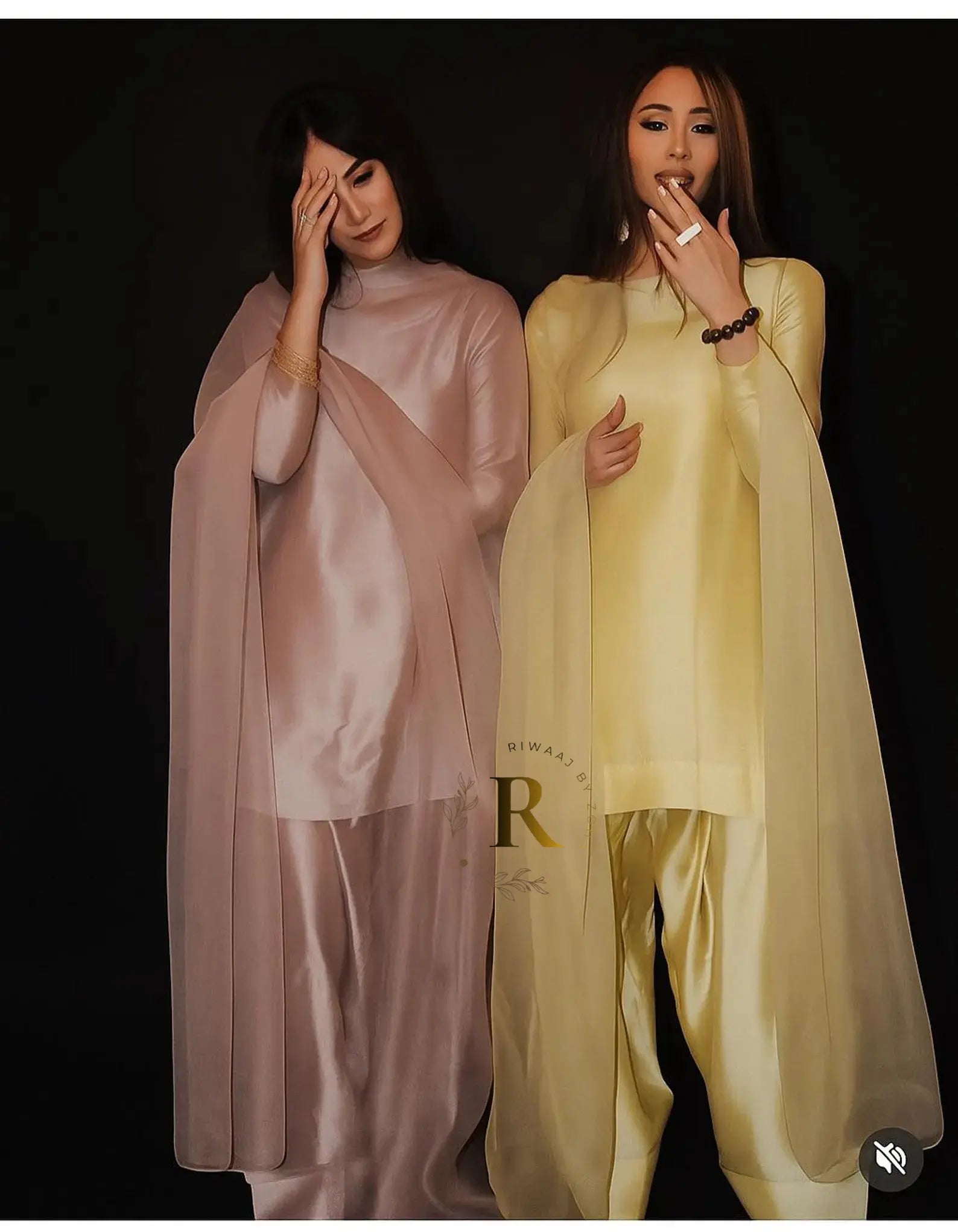 ElegantSilk Farshi Shalwar Suit with Plain Organza Dupatta – Luxury Pakistani Traditional Wear