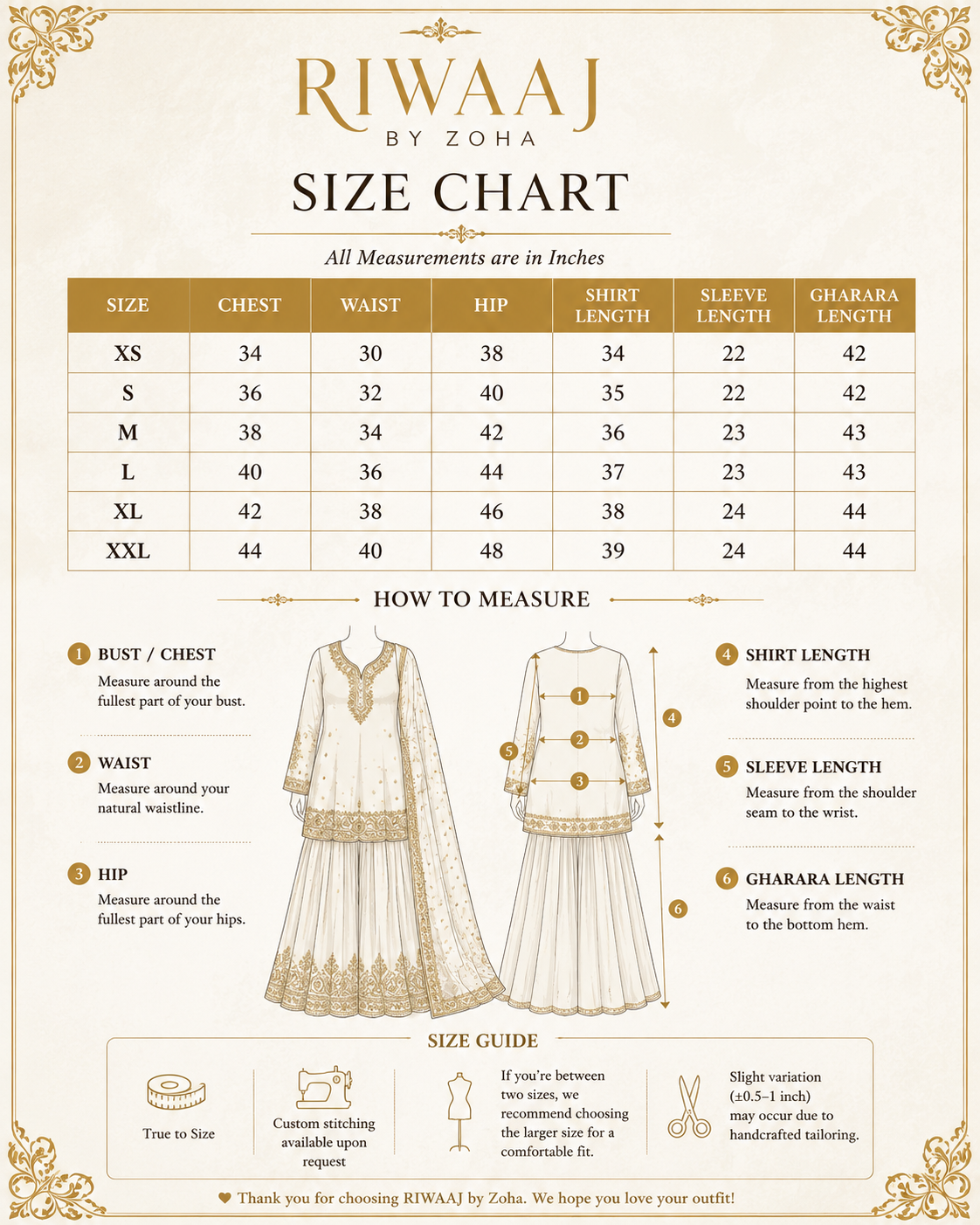 Ivory & Gold Gharara Set