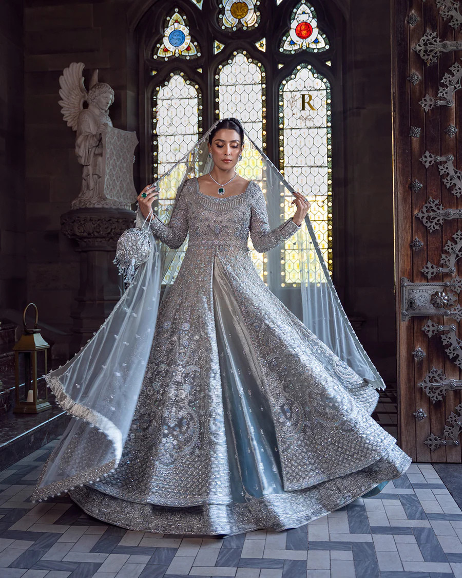 Net & amp Hand-Embellished Bridal Dress – Luxury Pakistani Wedding Wear