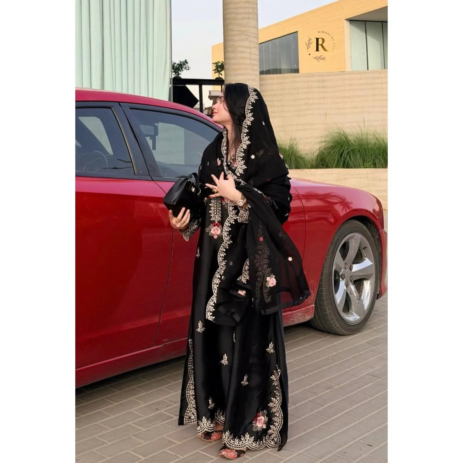 Pure Russian Silk Kaftan Style 3-Piece Suit – Luxury Pakistani Designer Dress | Party & Festive Wear